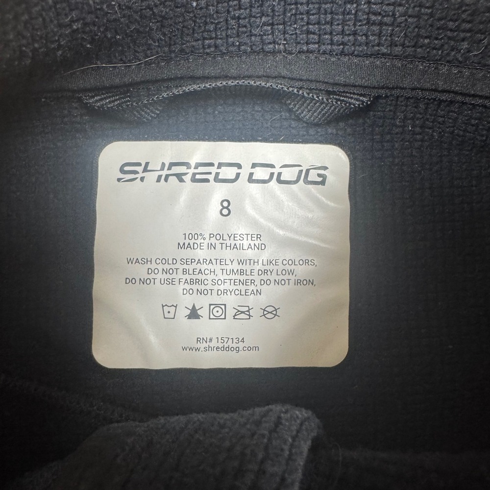 Shred Dog Black Zip Up softshell Jacket Kids Size 8 Polyester snow ski - Picture 3 of 8